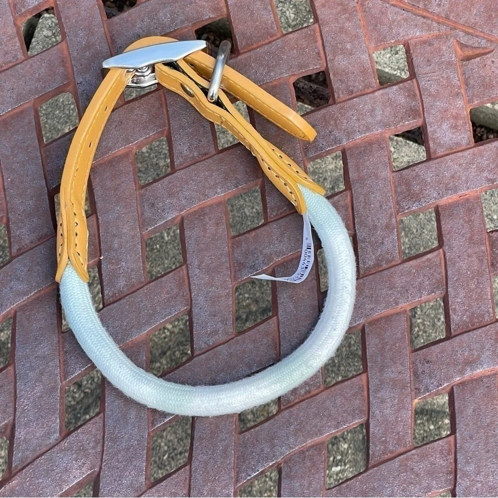 NWT Youly Faux Leather & Rope Tie Dye Dog Collar Size Medium 15”-18”